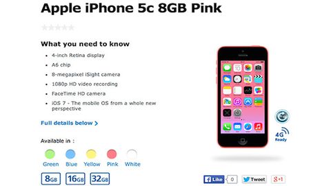 iPhone 5c 8GB, solo 3,7 GB di storage in meno rispetto al Galaxy S4 16GB