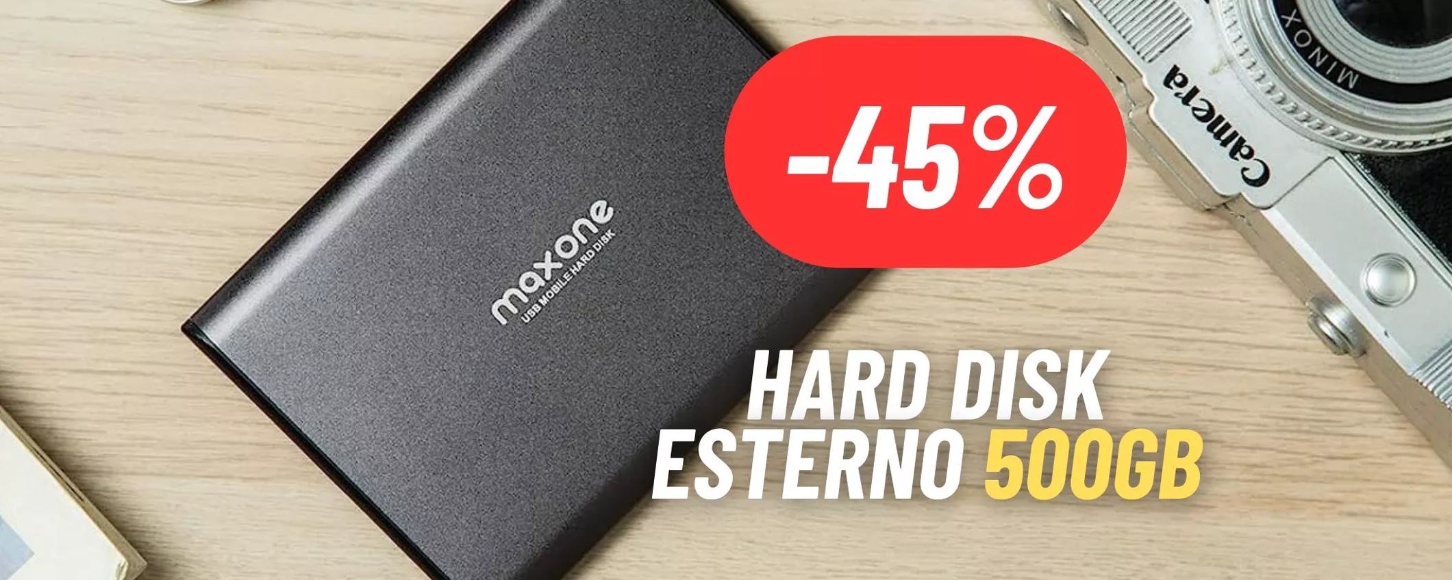 500GB di storage esterni con l'hard disk al 45% di sconto