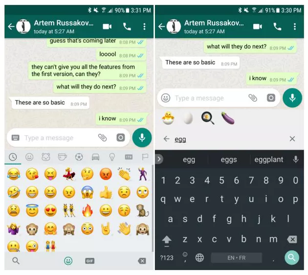 WhatsApp - Ricerca emoji