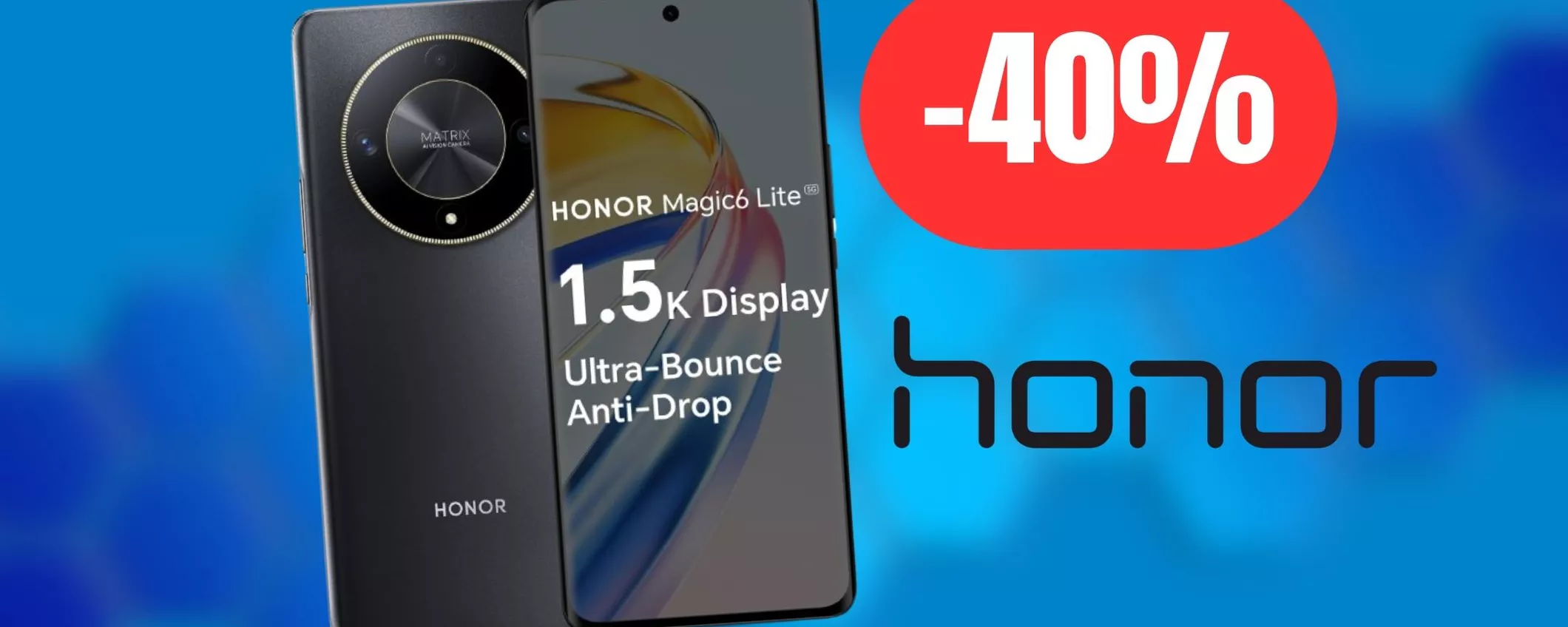 HONOR Magic6 Lite ad un PREZZO OUTLET: Amazon taglia il prezzo del 40%