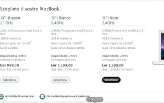 Speed bump per MacBook: ora processori fino a 2.4GHz