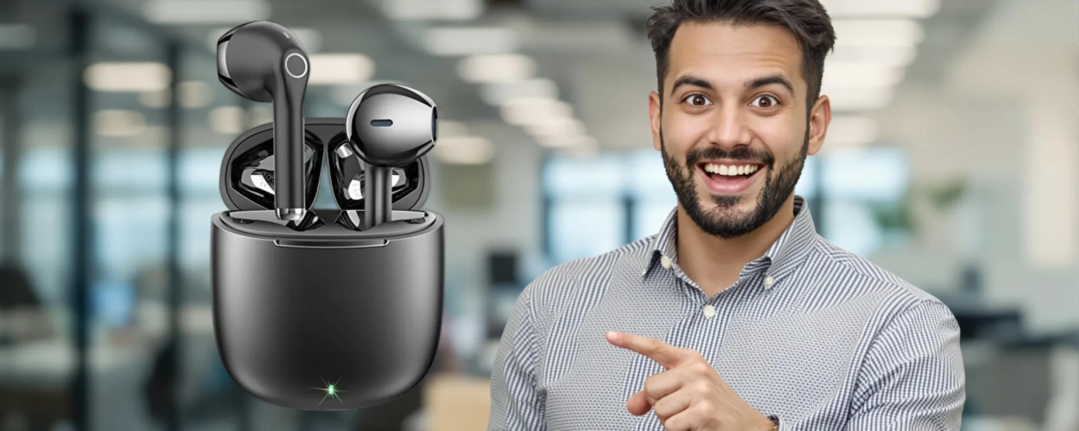 Solo 16€ per gli Auricolari Bluetooth con controllo touch: sconto bomba del -38%