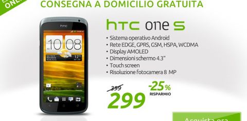 HTC One S in offerta a 299 euro da Marcopoloshop