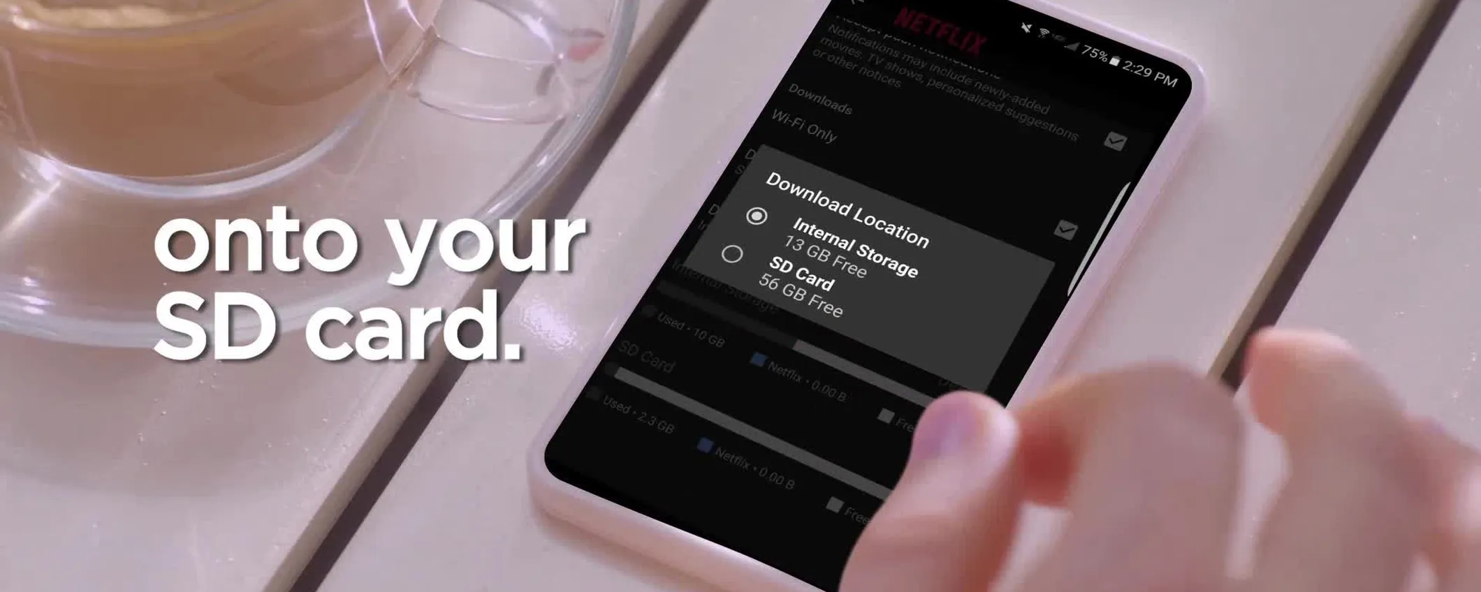 Netflix: download dei contenuti offline su microSD