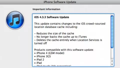 iOS 4.3.3 già disponibile per il download: corretto il bug del location tracking