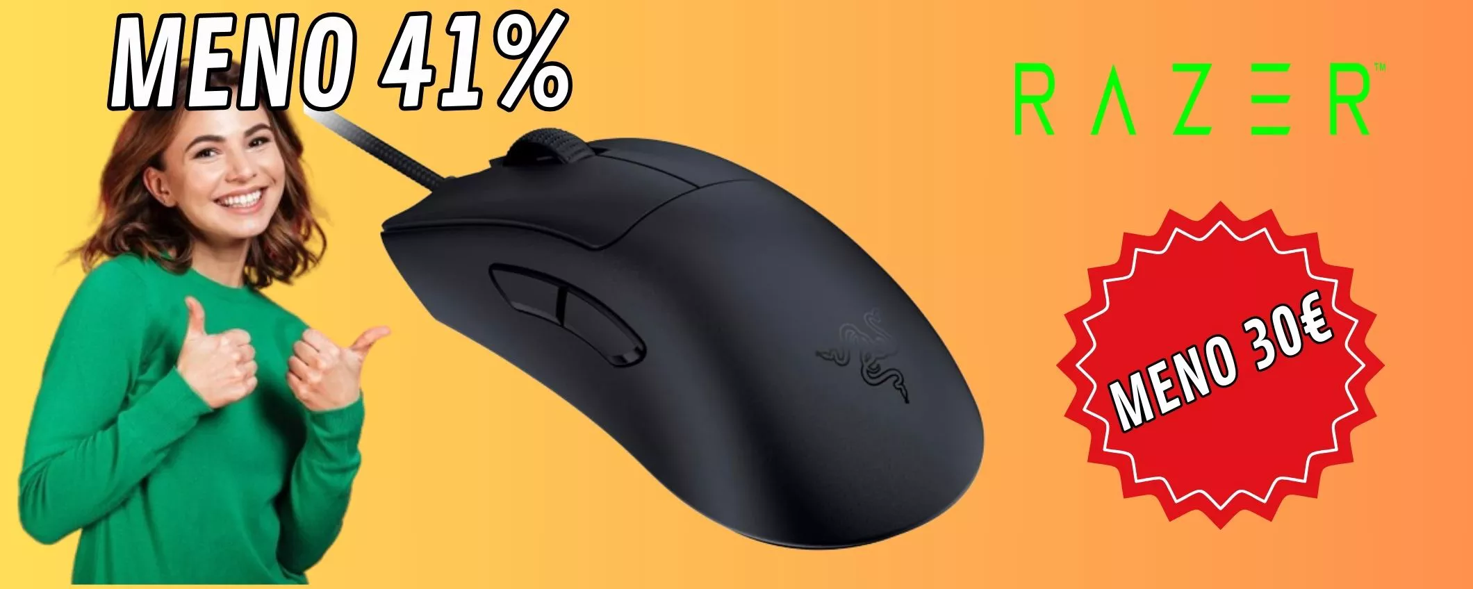 Razer DeathAdder V3, crolla il prezzo del più preciso mouse da gaming: MENO 30 euro!