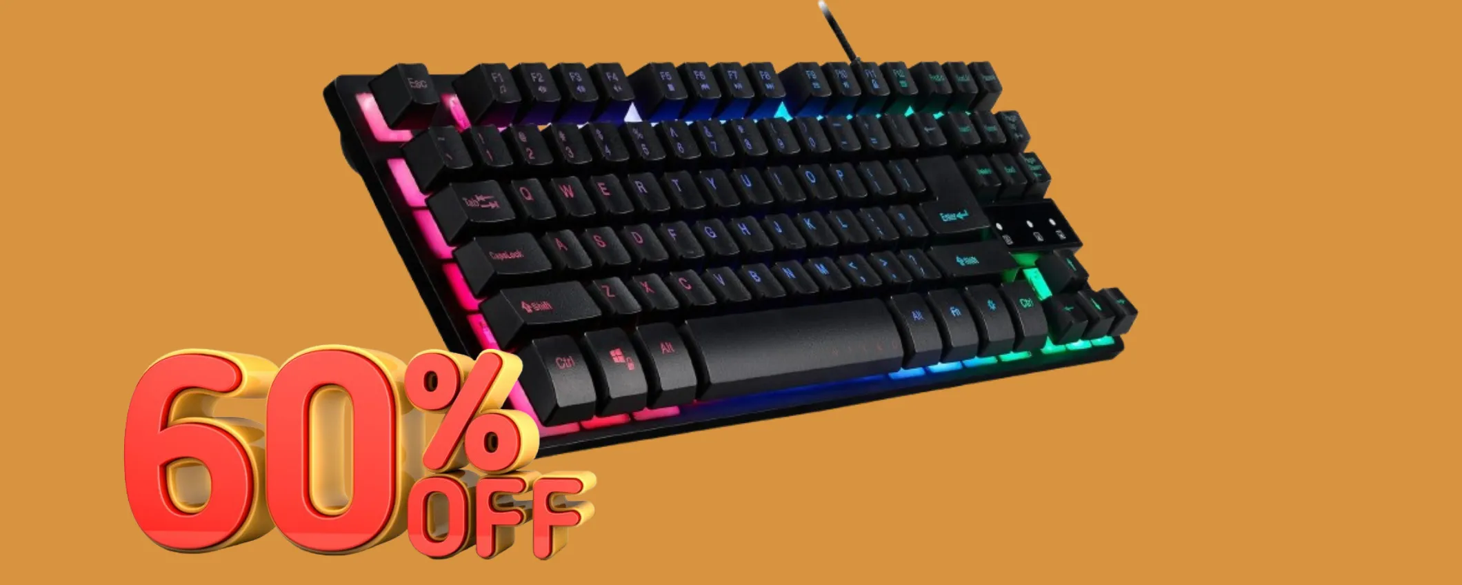 Tastiera da gaming Acer a meno di metà prezzo: la paghi solo 21€ (-60%)
