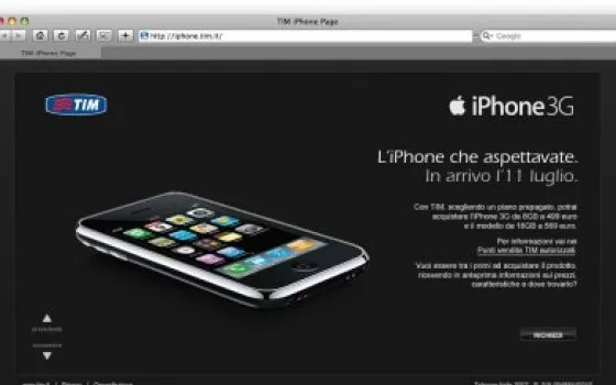 Tim lancia la campagna per iPhone 3G