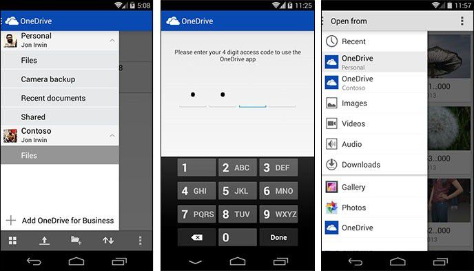 where do onedrive downloads go on android