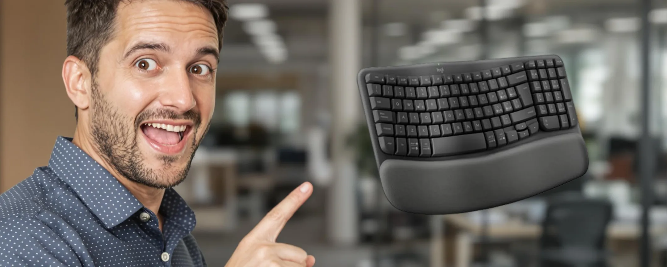 Tastiera ERGONOMICA Logitech Wave Keys: solo per oggi a quasi metà prezzo