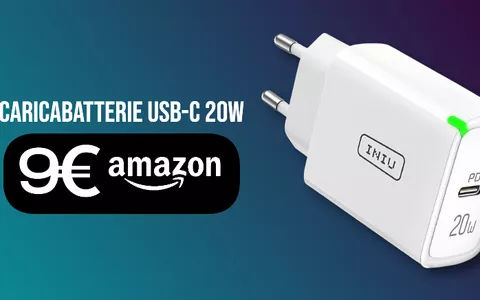 Caricabatterie USB-C 20W: solo 9€ con il DOPPIO SCONTO Amazon