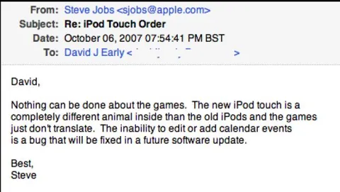 Calendar un bug del Touch: lo assicura Jobs