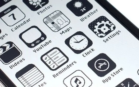 iOS'86: iOS con lo stile e il bianco e nero di Mac OS 1.0