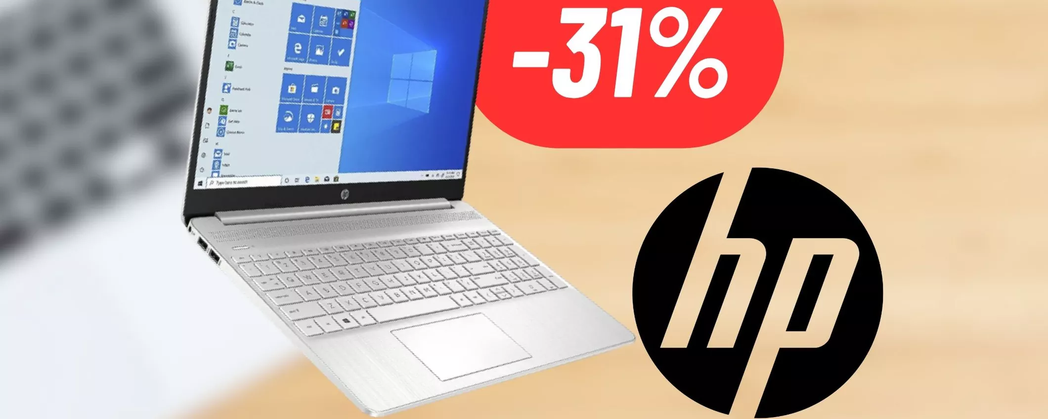 Notebook HP con Ryzen 5, 8GB di RAM e 512GB di SSD è IN SCONTO del 31%