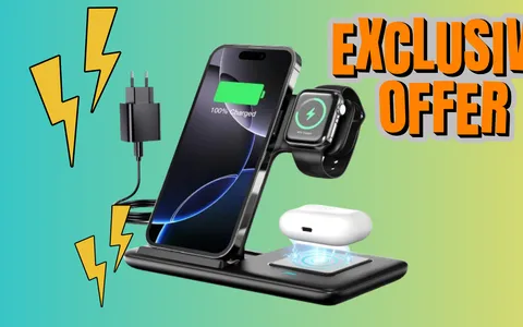 Stazione di ricarica wireless 3-in-1 a soli 16€ (-46%): l'occasione è irripetibile