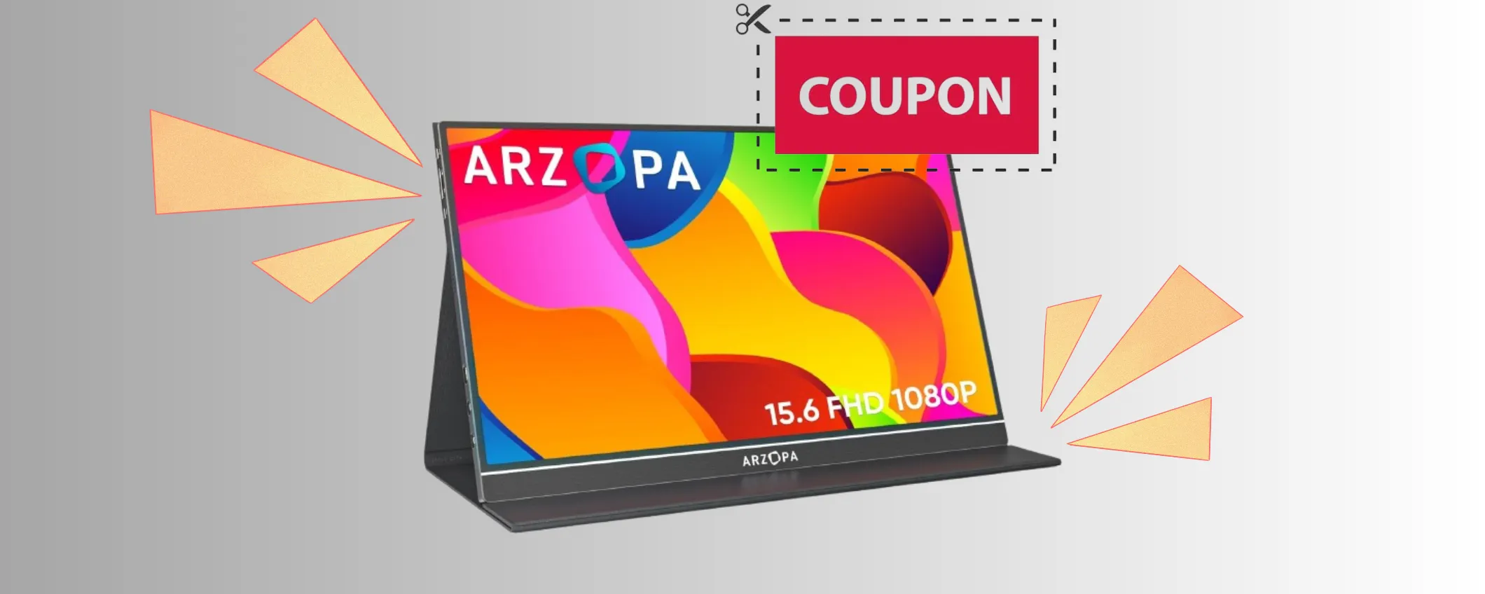 Lavora ovunque con il Monitor Portatile: con il coupon Amazon lo paghi pochissimo