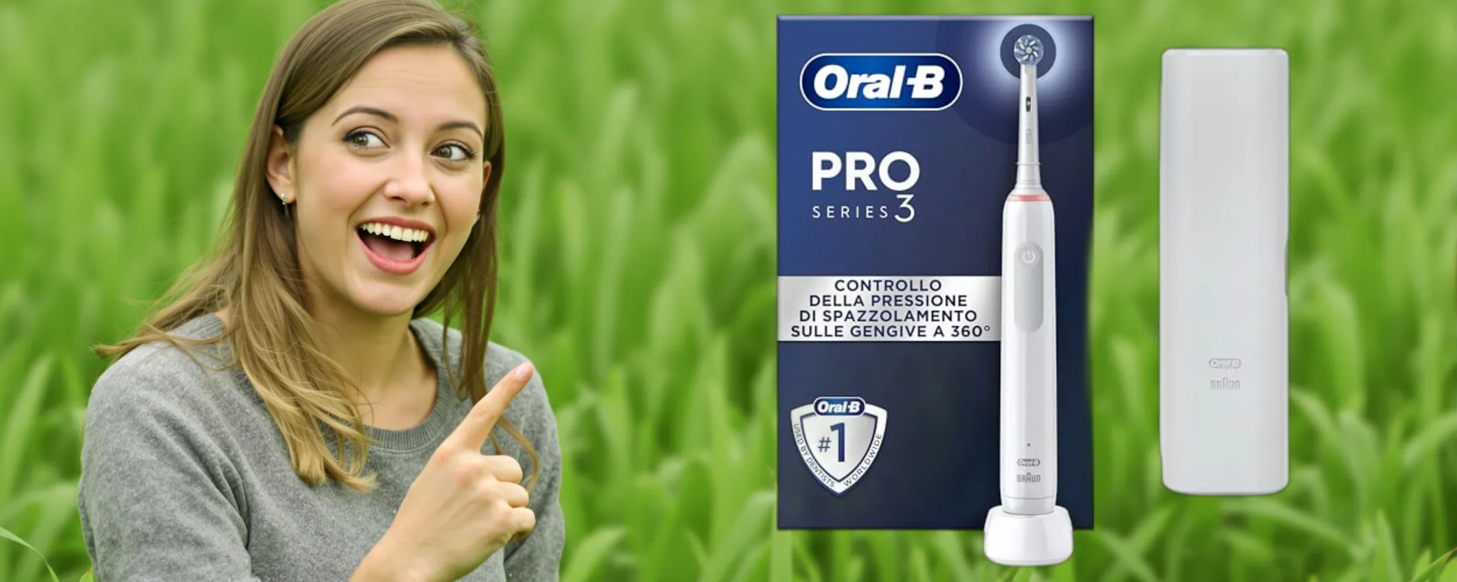 Sorriso smagliante con lo Spazzolino elettrico Oral-B PRO 3: risparmia subito il 30%
