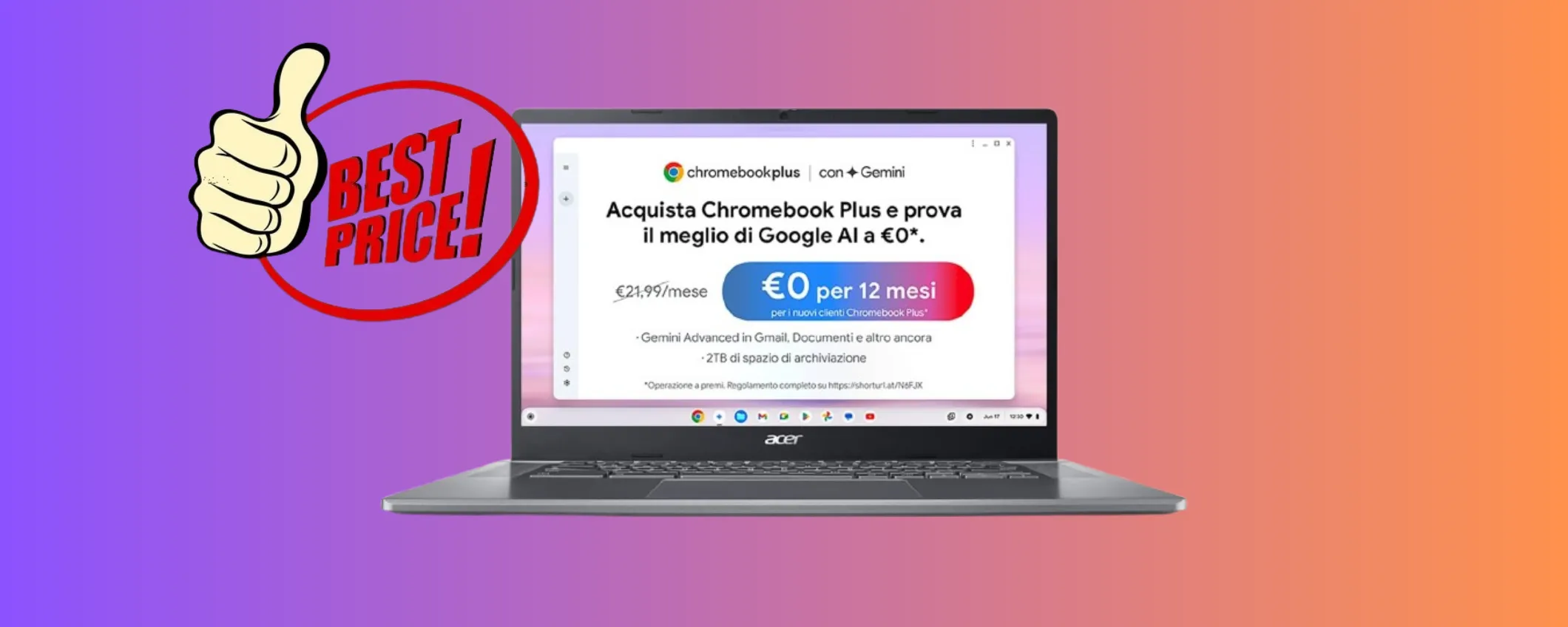 Acer Chromebook al suo prezzo minimo storico: offerta limitatissima su Amazon