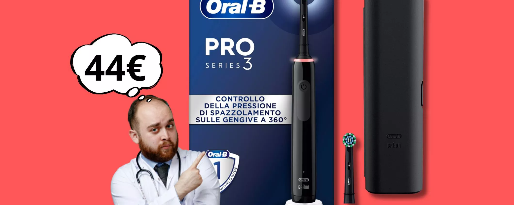 Kit per la pulizia dei denti ovunque a soli 44 euro: spazzolino elettrico Oral-B + testina di riserva + Custodia viaggio!
