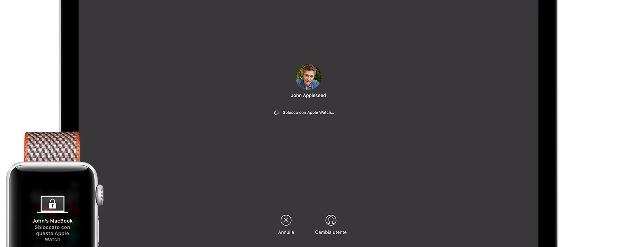 Sblocco Mac e immissione password con Apple Watch