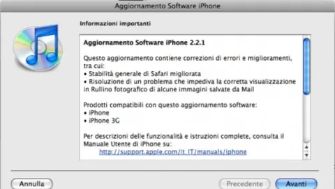 Disponibile il firmware 2.2.1 per iPhone e iPod Touch