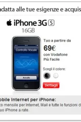 iPhone 3G S: prezzi dell'abbonamento Vodafone