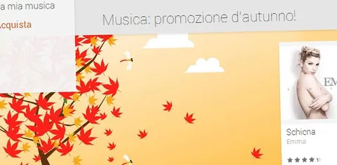 Google Play: sconti d'autunno su app e musica