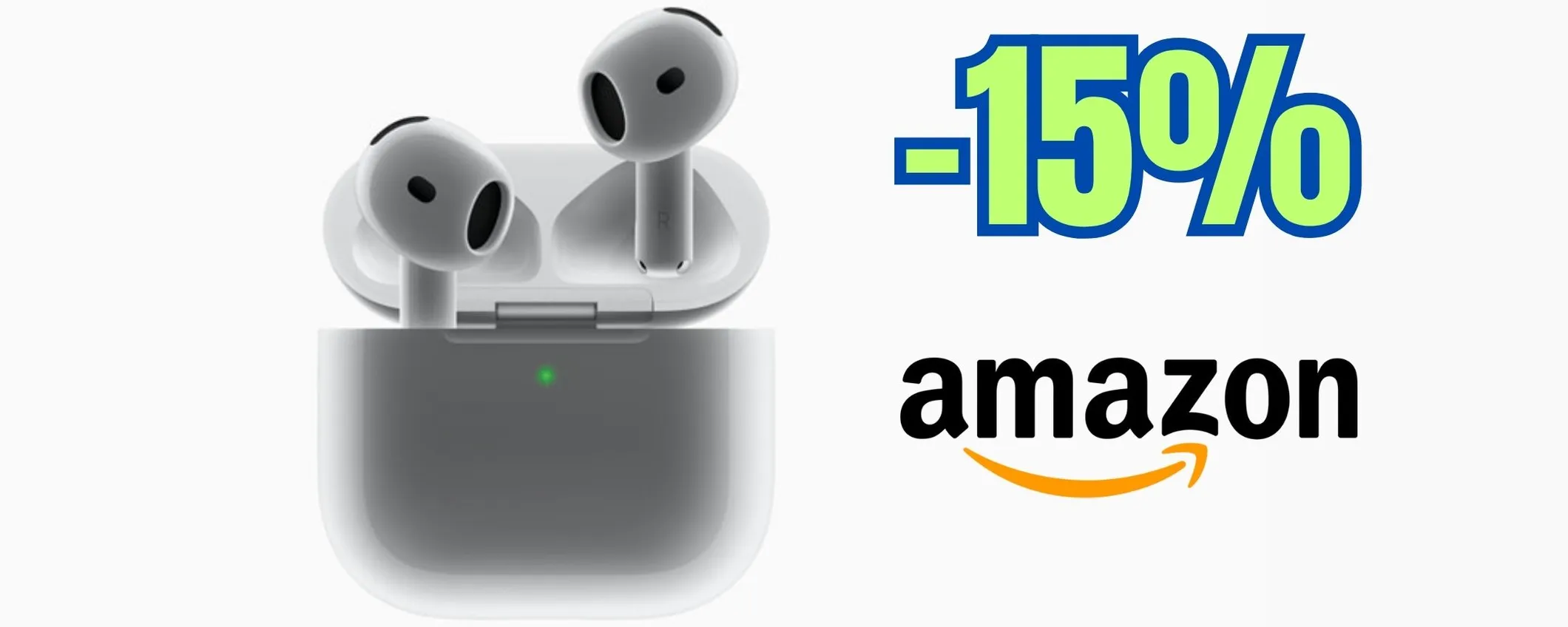 Il suono ti avvolge: AirPods 4 con audio spaziale e cancellazione del rumore (-15%)