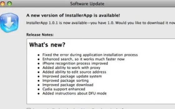 Primo aggiornamento per InstallerApp