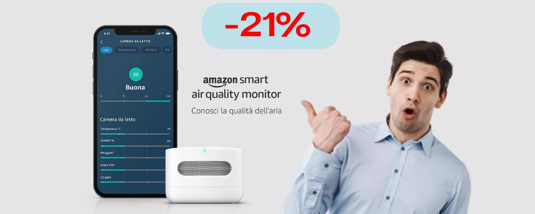 Grazie ad Amazon, la qualità dell'aria che respiri è a portata di iPhone (-21%)