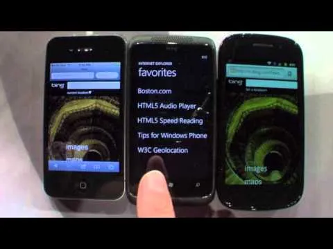 Internet Explorer 9 mobile vs Android/iOS
