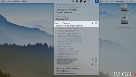 OS X, disconnettersi da una rete senza disattivare la scheda WiFi