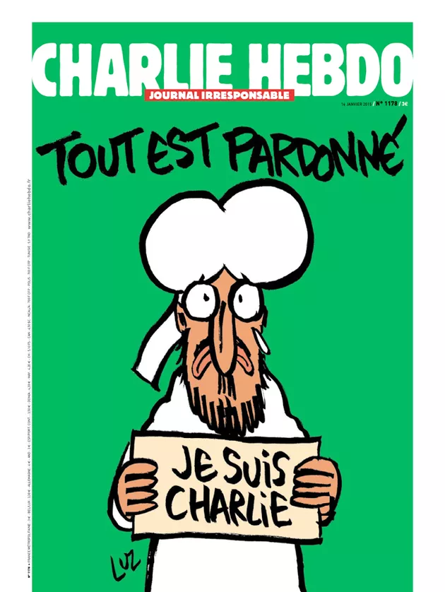La prima pagina del numero 1178 di Charlie Hebdo.