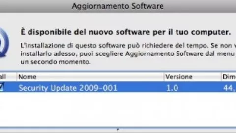 Apple rilascia Security Update 2009-001