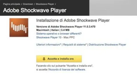 Shockwave 11 compatibile con Mac-Intel