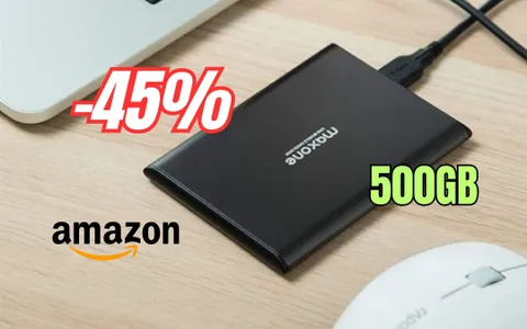 Hard disk esterno da 500GB SCONTATISSIMO su Amazon (-45%)