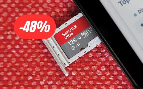 microSD da 128GB per un trasferimento dati veloce ed uno storage ampio (-48%)