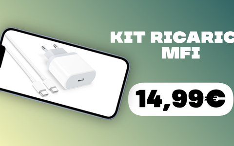 Caricabatterie USB-C 25W e cavo Lightning in SUPER OFFERTA su Amazon