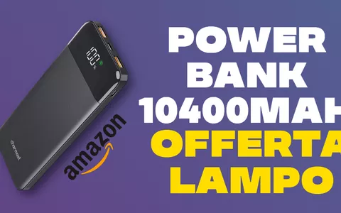 Power Bank 10.400mAh con USB-C, USB-A e display LED: il prezzo WOW che non ti aspetti!