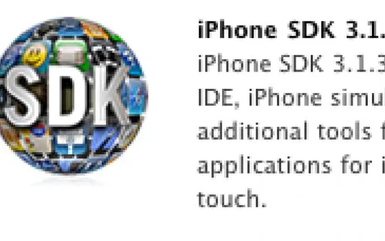 Apple rilascia agli sviluppatori l'iPhone SDK 3.1.3
