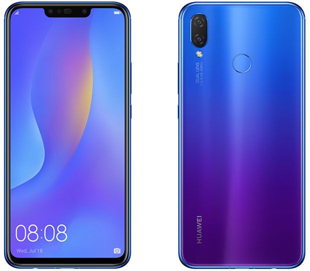 Lo smartphone Huawei P Smart+ nella colorazione Iris Purple