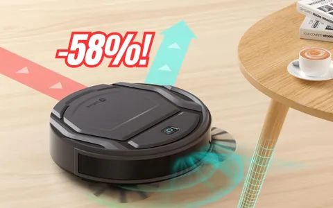 Robot aspirapolvere ultra-sottile, autocaricante e 2200Pa al 58% di sconto