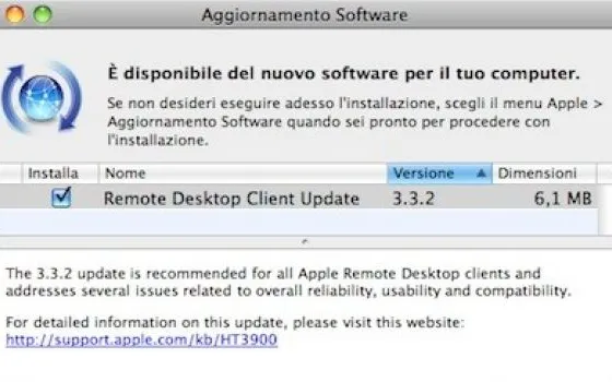 Rilasciato Apple Remote Desktop 3.3.2