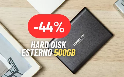 Porta a spasso 500GB di storage con l'hard disk esterno al 44% DI SCONTO su Amazon