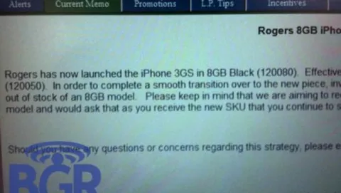 Apple si preparerebbe a lanciare un iPhone 3GS da 8Gb