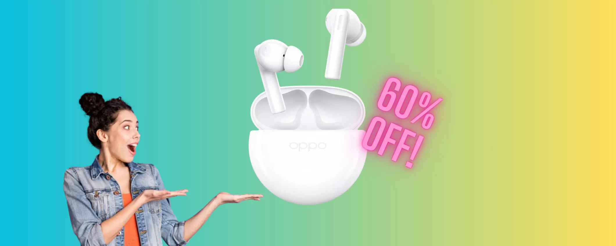 OPPO Enco Buds2 scontatissime al -60%: oggi le paghi solo 19€