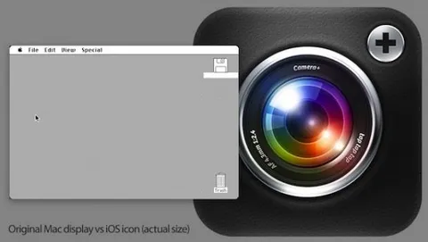 Un'icona di iOS è più grande dell'intero schermo del primo Mac