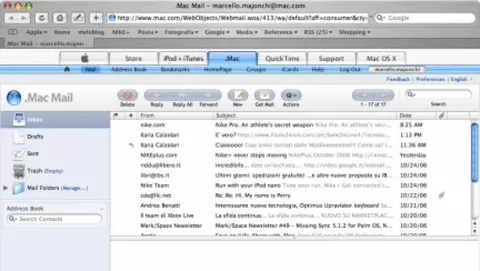Online la nuova webmail di .Mac