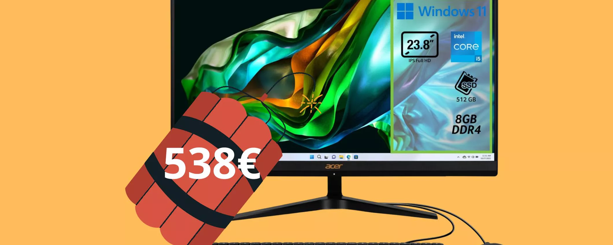 Pc Acer ALL-IN-ONE a soli 538 euro! Hai tutto in un UNICO dispositivo