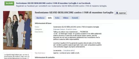 Solidarietà a Berlusconi? Su Facebook c'è anche chi ne approfitta
